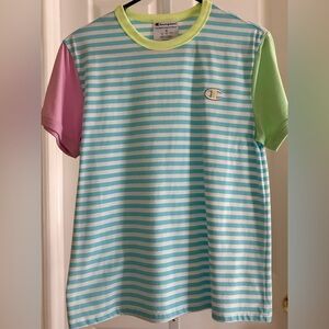 Champion womens Pastel Striped Tee medium